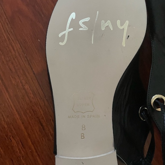 French Sole NY FS/NY Black Leather Lace Tie Flats - Picture 5 of 5